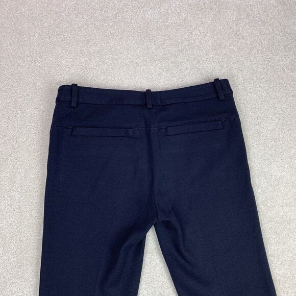 Tory Burch Beverly Navy Blue Wool Blend Knit Pleated Textured Pants 2 - Picture 6 of 14